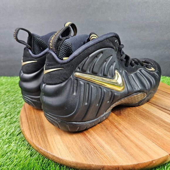 Nike Air Foamposite Pro Shoes Mens Size 9 Black Metallic Gold Sneaker 624041-009 main image 6